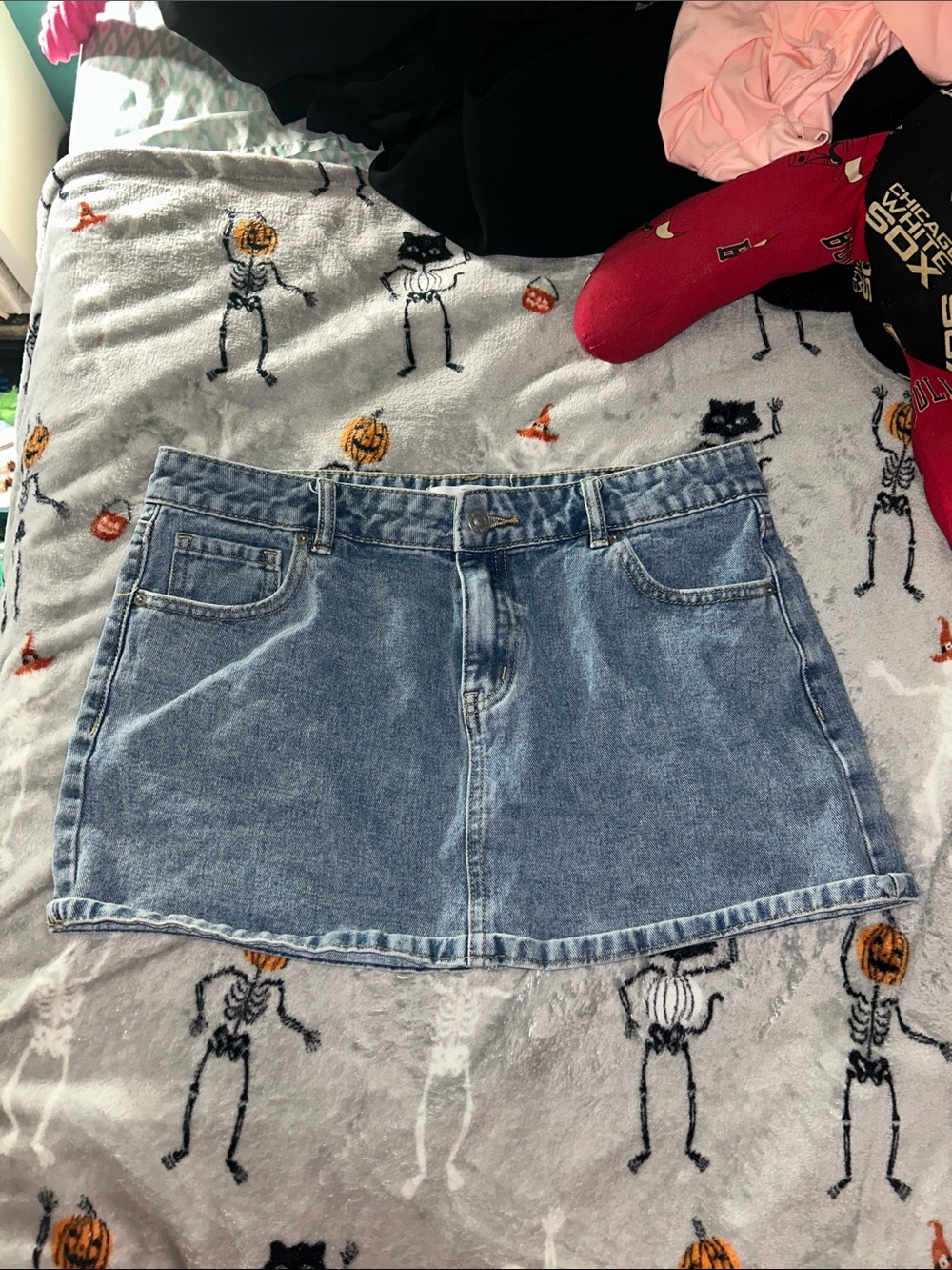 Ashley Mason Light Blue Denim Mini Skirt